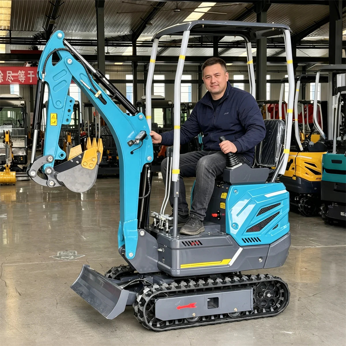 Mini Escavatore Multifunzionale da 1,2 Tonnellate con Vari Attrezzi Ausiliari, Cabina Personalizzata, Prezzo Scontato