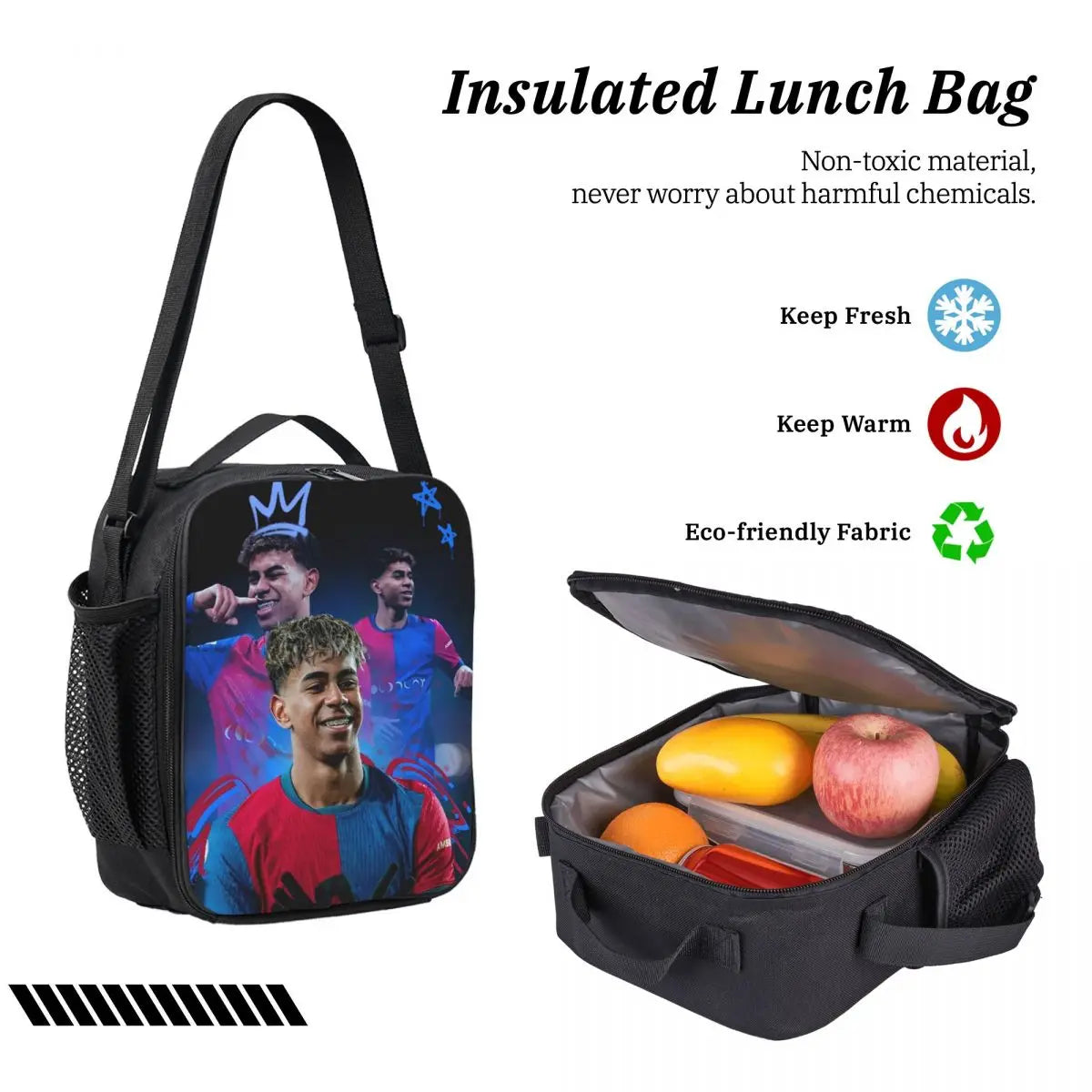 3pecs/set Calcio Numero 19 Lamine Y-Yamal Zaino per studente Borsa a tracolla per scuola superiore Borsa per il pranzo Astuccio