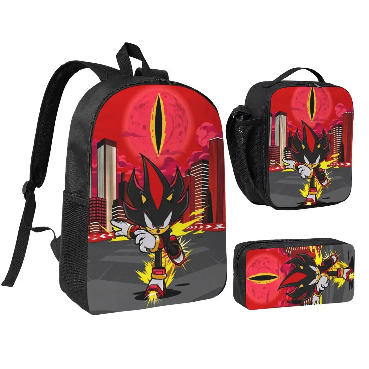 Sonices The H-edgehogs 3 3pecs/set Zaino per borse di tela per scuole superiori adolescenti Borsa per il pranzo Astuccio