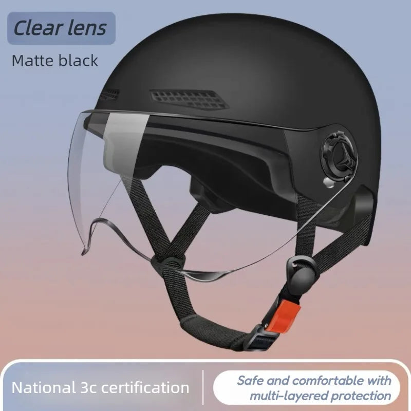 Casco di sicurezza per bicicletta Certificato 3C Mezzo casco per bicicletta elettrica per bambini adulti per uomo e donna con occhiali di protezione