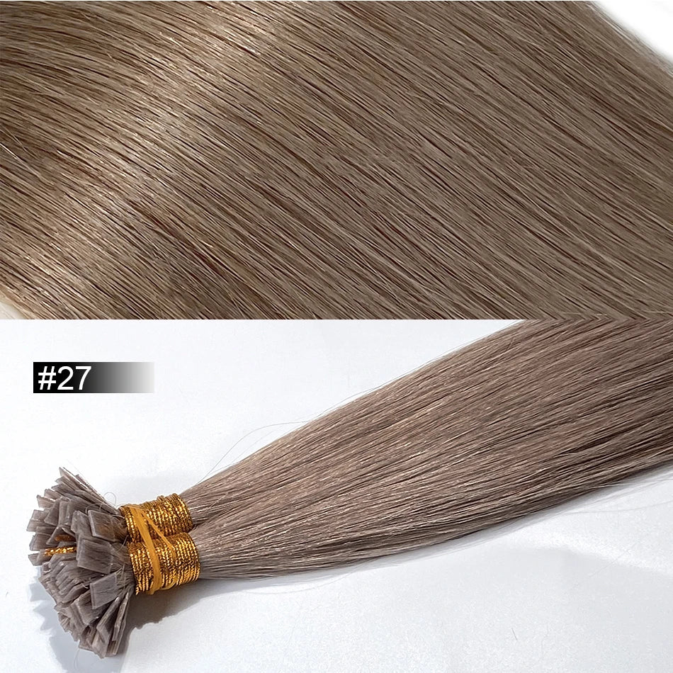 Extension per Capelli Umani con Punta Piatta in Cheratina 18-30 Pollici, 100% Capelli Umani di Alta Qualità 12A, Estensioni Ombre Naturali