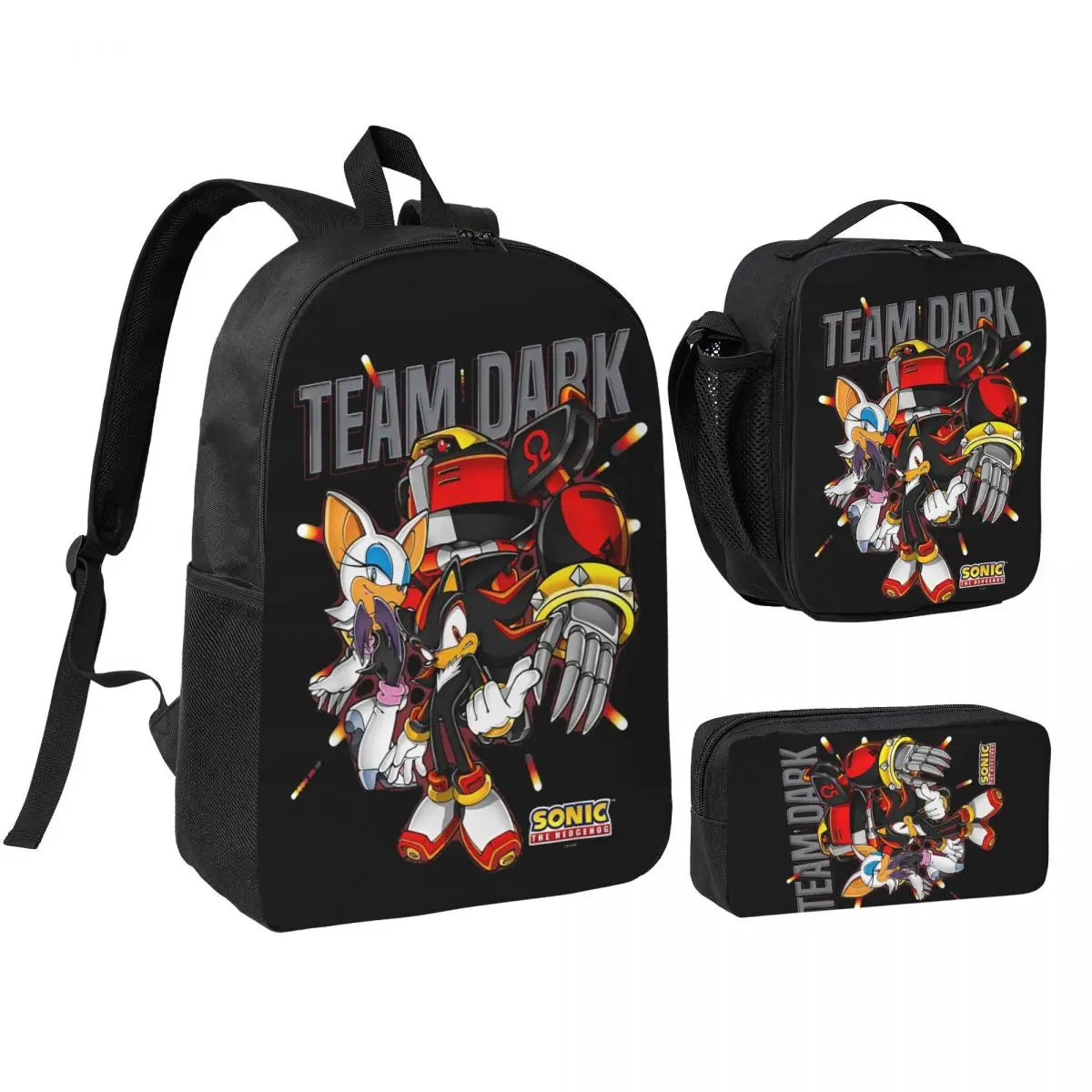 Sonices The H-edgehogs 3 3pecs/set Zaino per borse di tela per scuole superiori adolescenti Borsa per il pranzo Astuccio