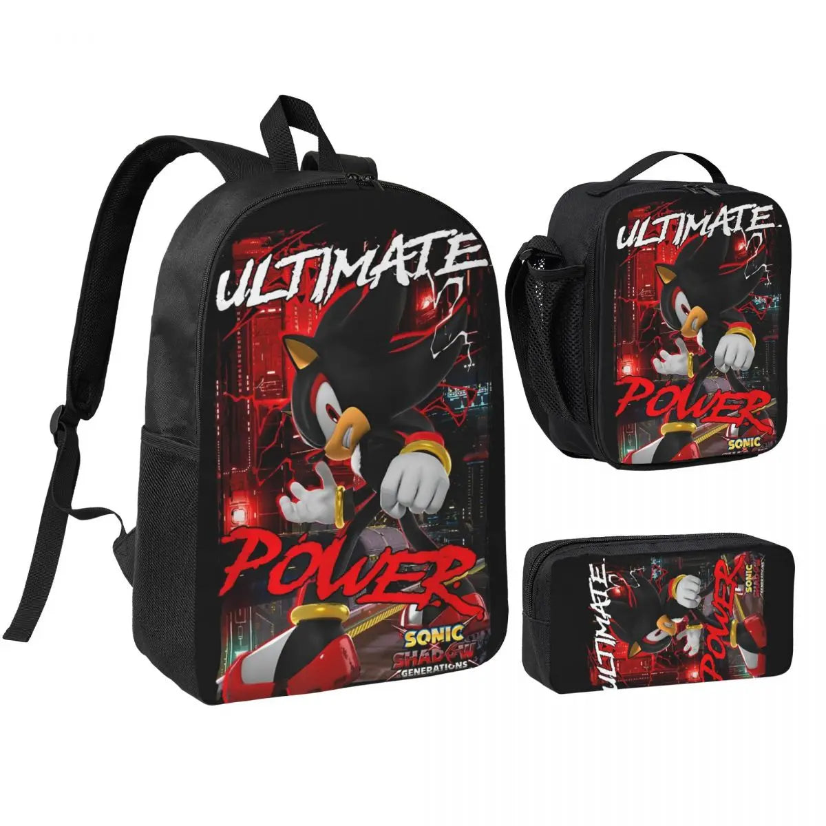 Sonices The H-edgehogs 3 3pecs/set Zaino per borse di tela per scuole superiori adolescenti Borsa per il pranzo Astuccio