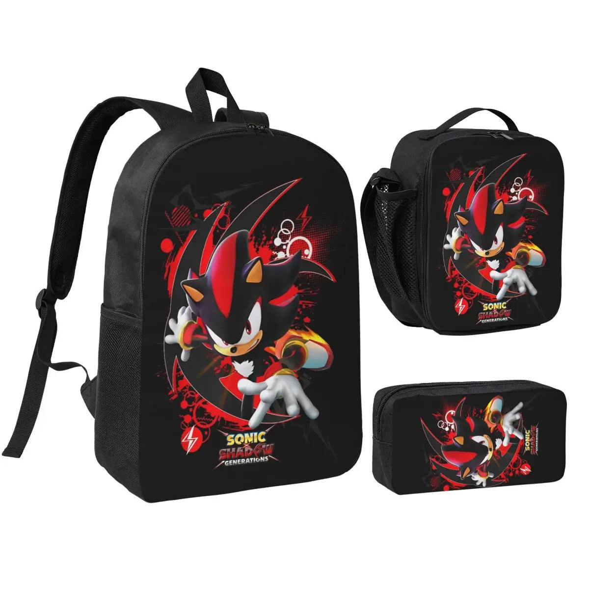 Sonices The H-edgehogs 3 3pecs/set Zaino per borse di tela per scuole superiori adolescenti Borsa per il pranzo Astuccio