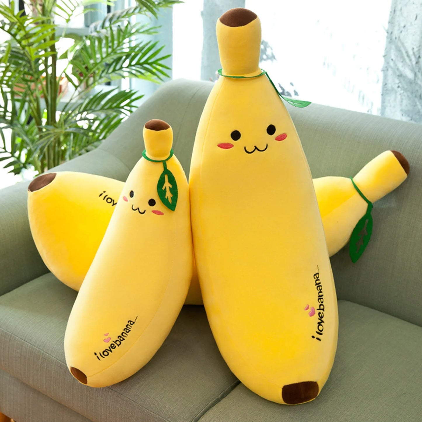 Cuscino di peluche morbido alla frutta Grande cuscino realistico a banana con cuscino regalo di San Valentino in peluche di cotone elasticizzato di cristallo