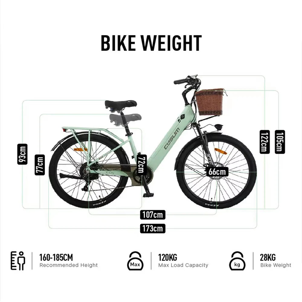 CYSUM X-City Bici Elettrica Urbana 26"