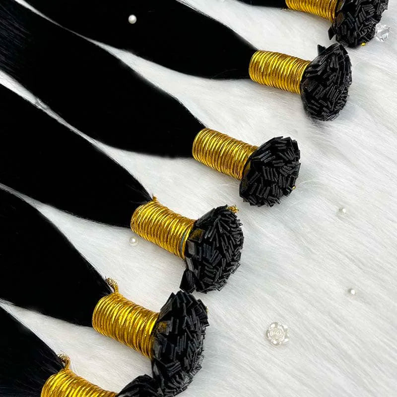 Extension per Capelli Umani con Punta Piatta in Cheratina 18-30 Pollici, 100% Capelli Umani di Alta Qualità 12A, Estensioni Ombre Naturali