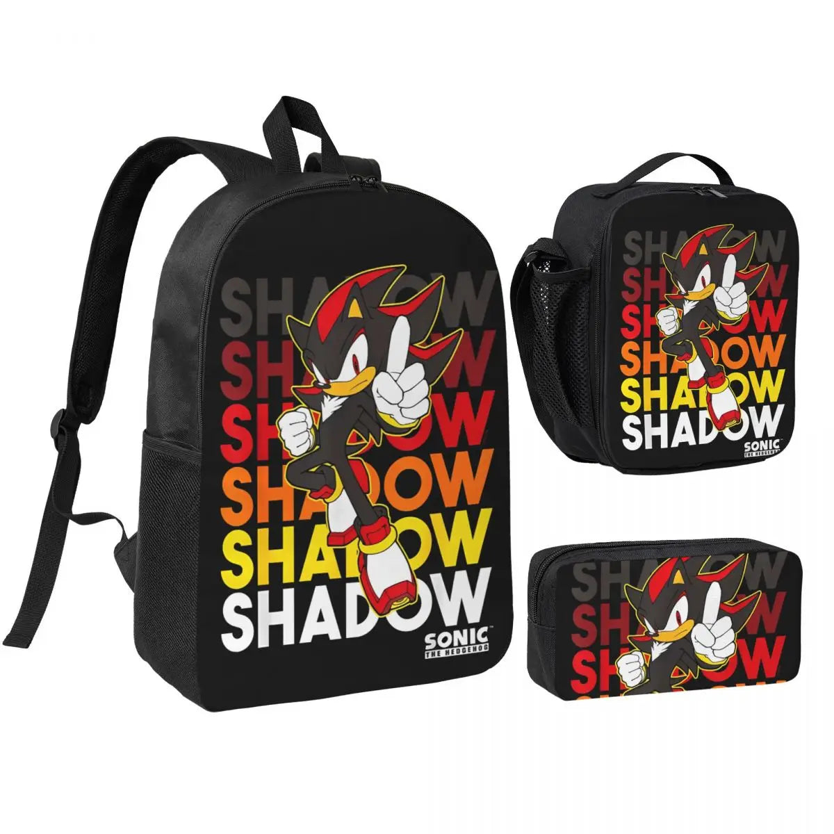Sonices The H-edgehogs 3 3pecs/set Zaino per borse di tela per scuole superiori adolescenti Borsa per il pranzo Astuccio