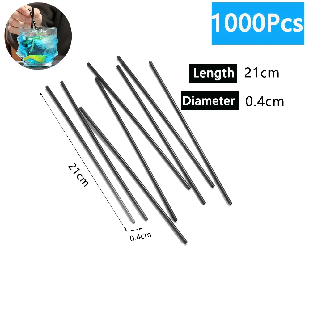 100-6000PCS Cannucce nere Cannucce per caffè Succo Tubo per bere Paglia Tè Cannucce da cocktail Matrimonio Bar Festa all'ingrosso