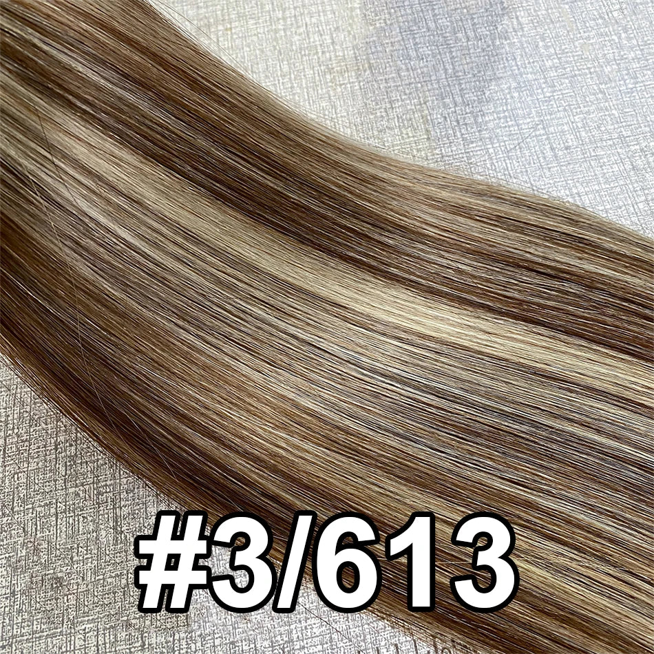 Extension per Capelli Umani con Punta Piatta in Cheratina 18-30 Pollici, 100% Capelli Umani di Alta Qualità 12A, Estensioni Ombre Naturali