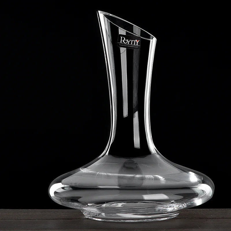 Decanter per vino rosso a Base piatta superiore da 1000ML versatore per vino in cristallo fatto a mano caraffa per acqua Premium apribottiglie per vino a parete addensato