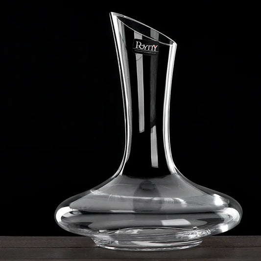Decanter per vino rosso a Base piatta superiore da 1000ML versatore per vino in cristallo fatto a mano caraffa per acqua Premium apribottiglie per vino a parete addensato