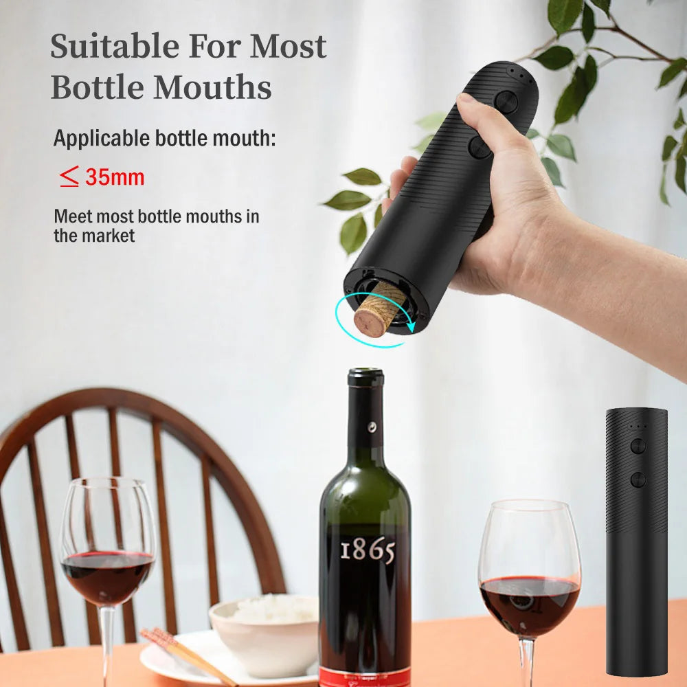 Apribottiglie elettrico per vino Cavatappi automatico per vino Apribottiglie ricaricabile Pulsante con un clic Strumenti per vino Bar Prodotti da cucina