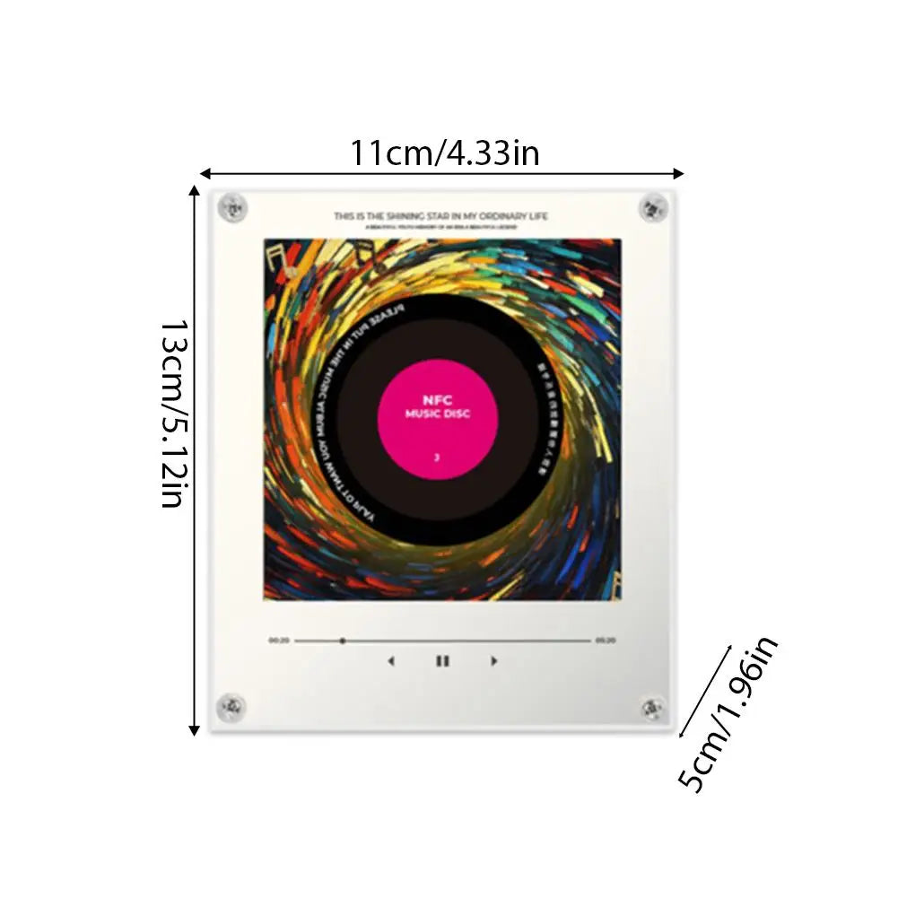 Adesivo Magnetico per Frigorifero con Induzione Musicale NFC, Riproduttore Audio Creativo in Acrilico, Ornamento con Luci Notturne