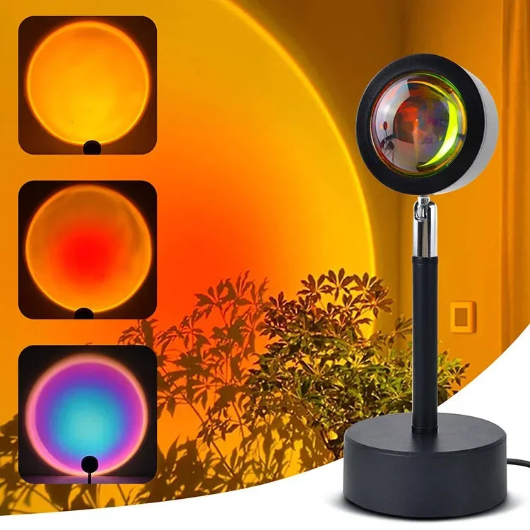 Smart LED Sunset Lamp Colorful change Bluetooth App Control Music Sync per la trasmissione di rete camera da letto Home Decor Rainbow Lamps