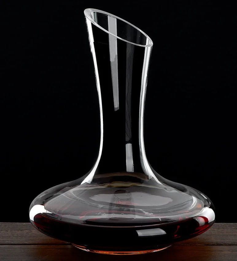 Decanter per vino rosso a Base piatta superiore da 1000ML versatore per vino in cristallo fatto a mano caraffa per acqua Premium apribottiglie per vino a parete addensato