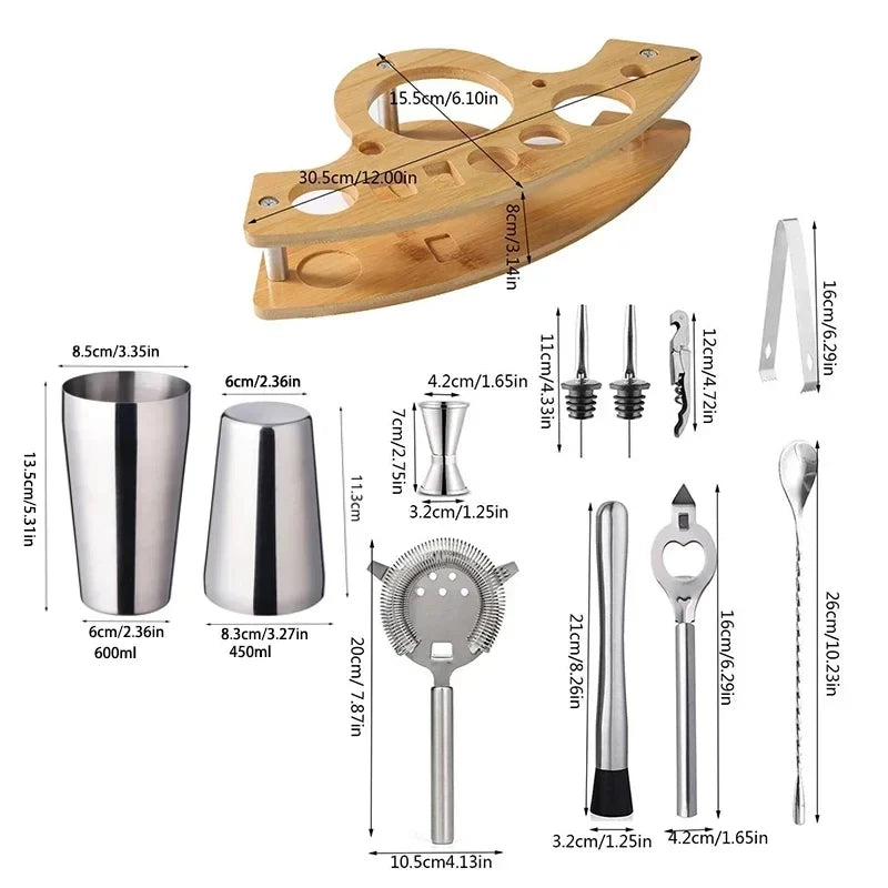 UPORS miscelatore per Cocktail Shaker in acciaio inossidabile Wine Martini Boston Shaker per barman Drink Party Bar Tools 550ML/750ML