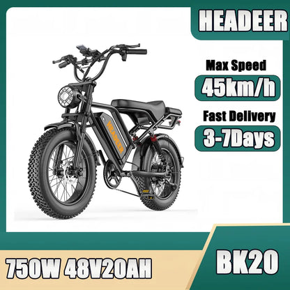Bici Elettrica Fat Bike 750W 48V 20Ah