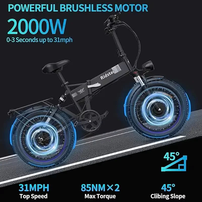 Ridstar H20 Pro Fat Bike Elettrica 2000W