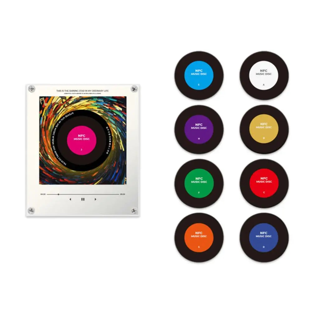Adesivo Magnetico per Frigorifero con Induzione Musicale NFC, Riproduttore Audio Creativo in Acrilico, Ornamento con Luci Notturne