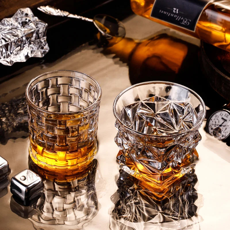 Bicchieri da whisky, Bicchieri da whisky incisi, Bicchieri da whisky vecchio stile, Bicchieri scotch classici, Regalo perfetto per gli amanti dello scotch
