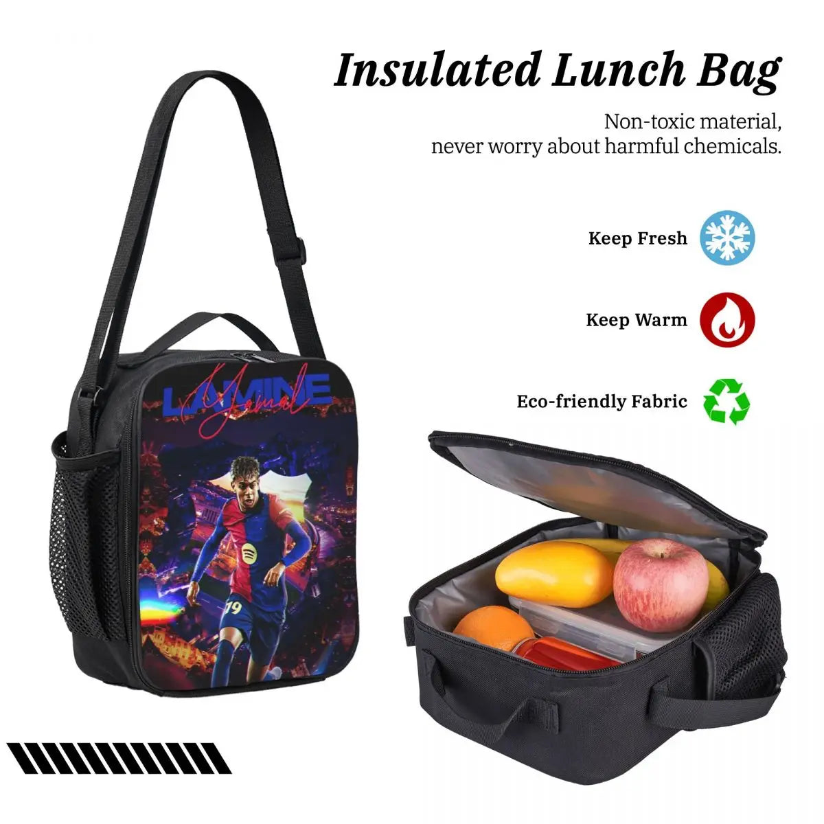 3pecs/set Numero 19 Lamine Y-Yamal Zaino per studente College Borsa a tracolla Borsa per il pranzo Astuccio