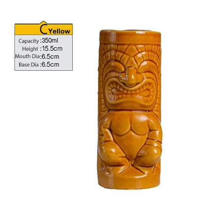 Tiki Tazze in ceramica hawaiana Luau Party Tazze Bicchieri, graziosi bicchieri da cocktail esotici, Tiki Bar