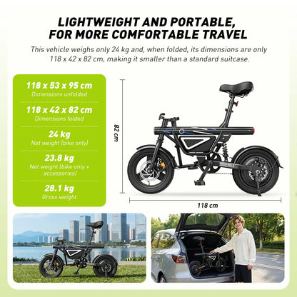 E-Bike Pieghevole 14" 250W