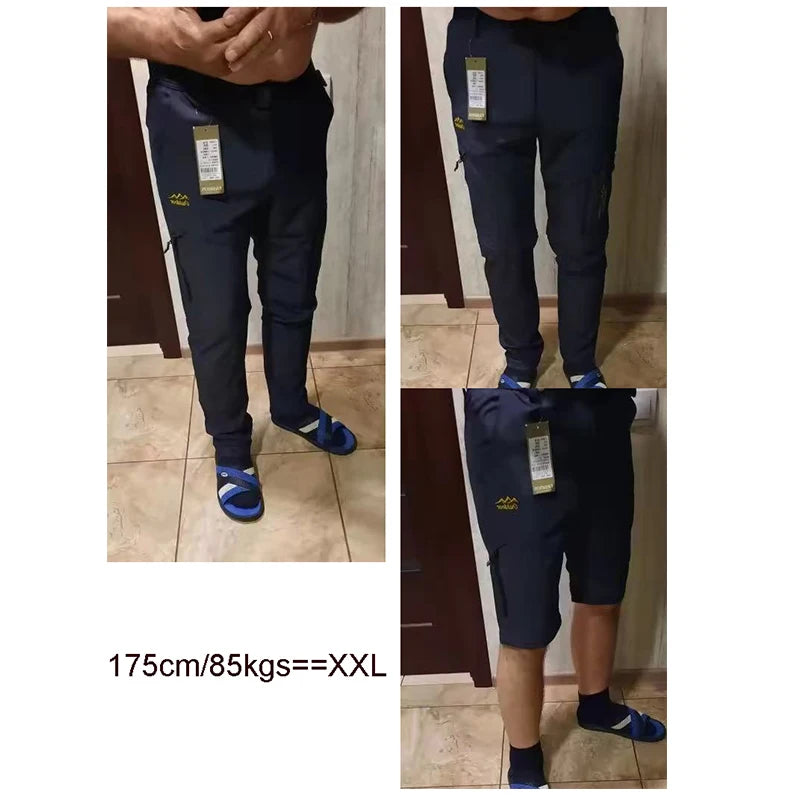 TRVLWEGO Pantaloni da trekking da campeggio da uomo Trekking Pantaloni da viaggio da esterno ad alta elasticità estivi sottili impermeabili ad asciugatura rapida