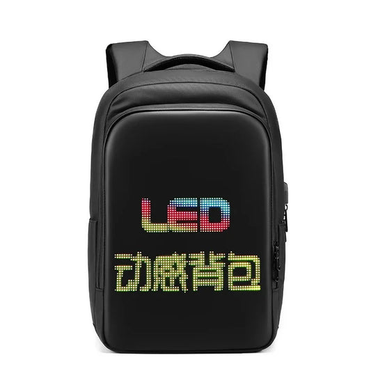 Zaino con display a LED Viaggio d'affari Zaino per laptop da 15,6 pollici Zaino da uomo intelligente fai da te Zaino da scuola Zaino multimediale da donna
