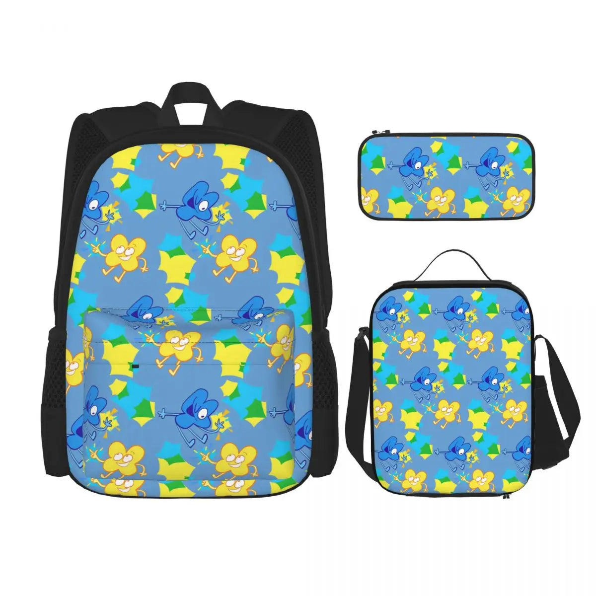 BFDI Battle For Dream Island 3pecs/set Zaino per studente College Borsa a tracolla Borsa per il pranzo Astuccio