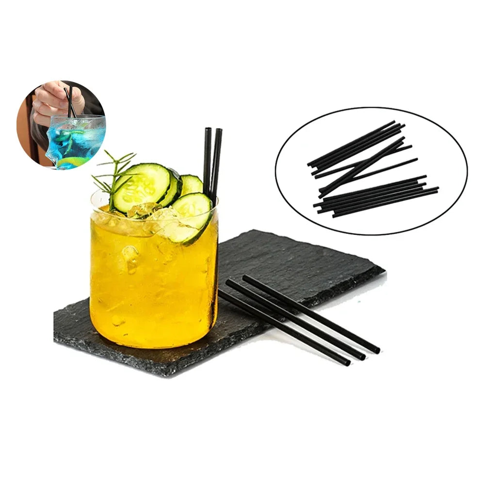 100-6000PCS Cannucce nere Cannucce per caffè Succo Tubo per bere Paglia Tè Cannucce da cocktail Matrimonio Bar Festa all'ingrosso