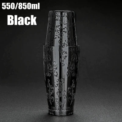 Strumenti da bar shaker per cocktail Boston Bar in acciaio inossidabile con incisione da 550 ml/850 ml