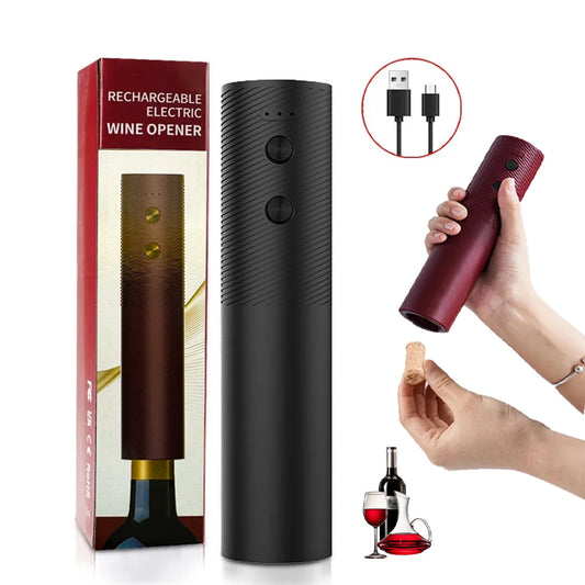 Apribottiglie elettrico per vino Cavatappi automatico per vino Apribottiglie ricaricabile Pulsante con un clic Strumenti per vino Bar Prodotti da cucina