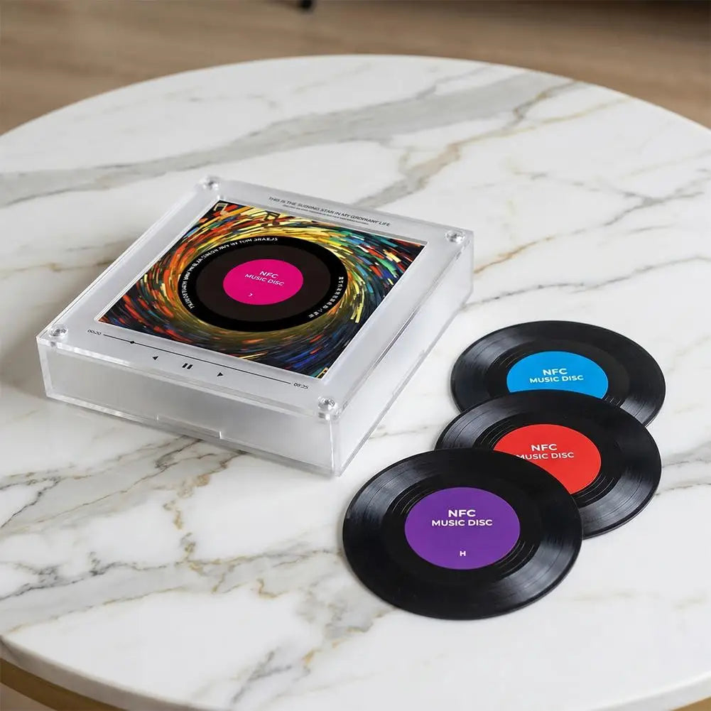 Adesivo Magnetico per Frigorifero con Induzione Musicale NFC, Riproduttore Audio Creativo in Acrilico, Ornamento con Luci Notturne