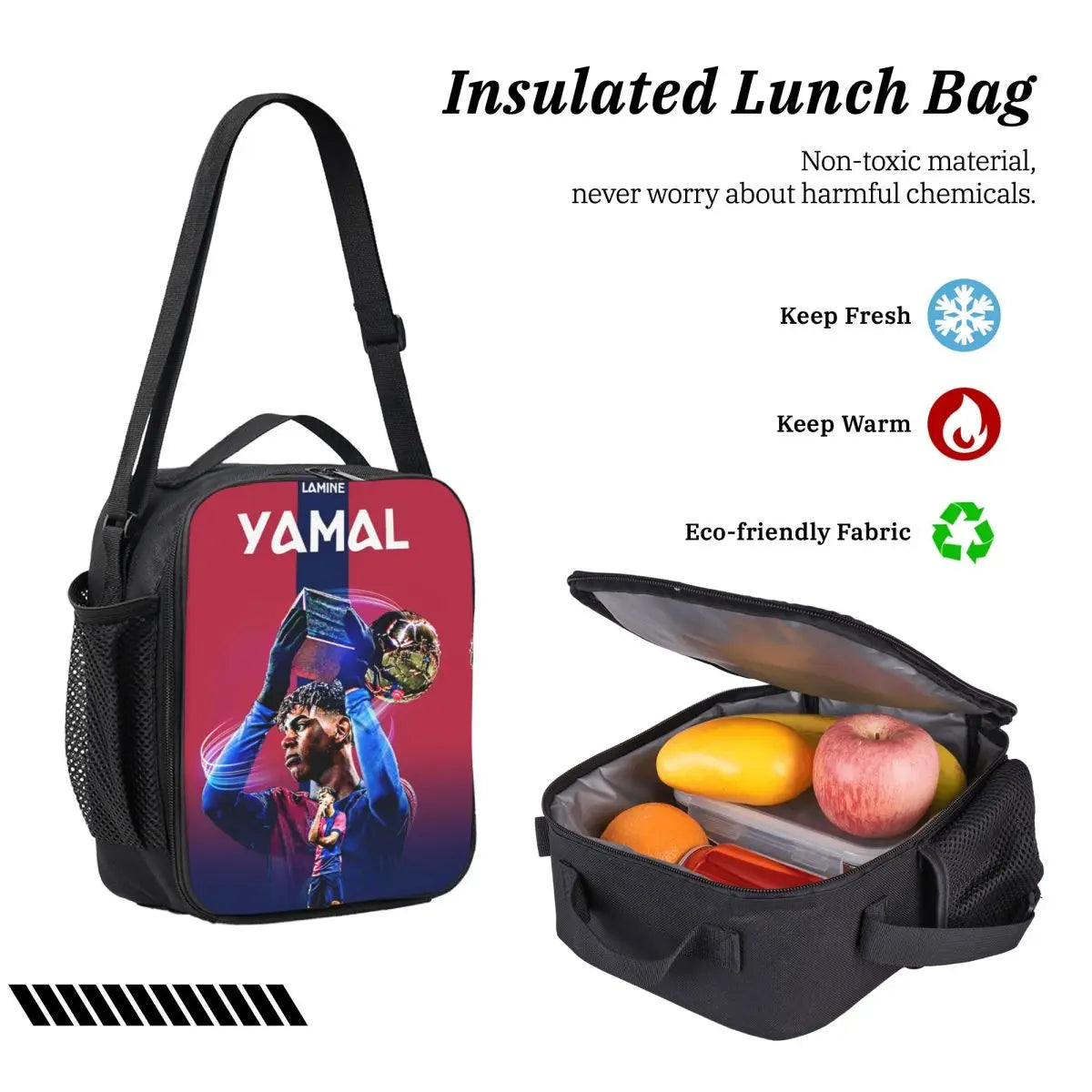 3pecs/set Lamine Y-Yamal Zaino da calcio per studenti Borsa a tracolla ad alta capacità Borsa da pranzo Astuccio