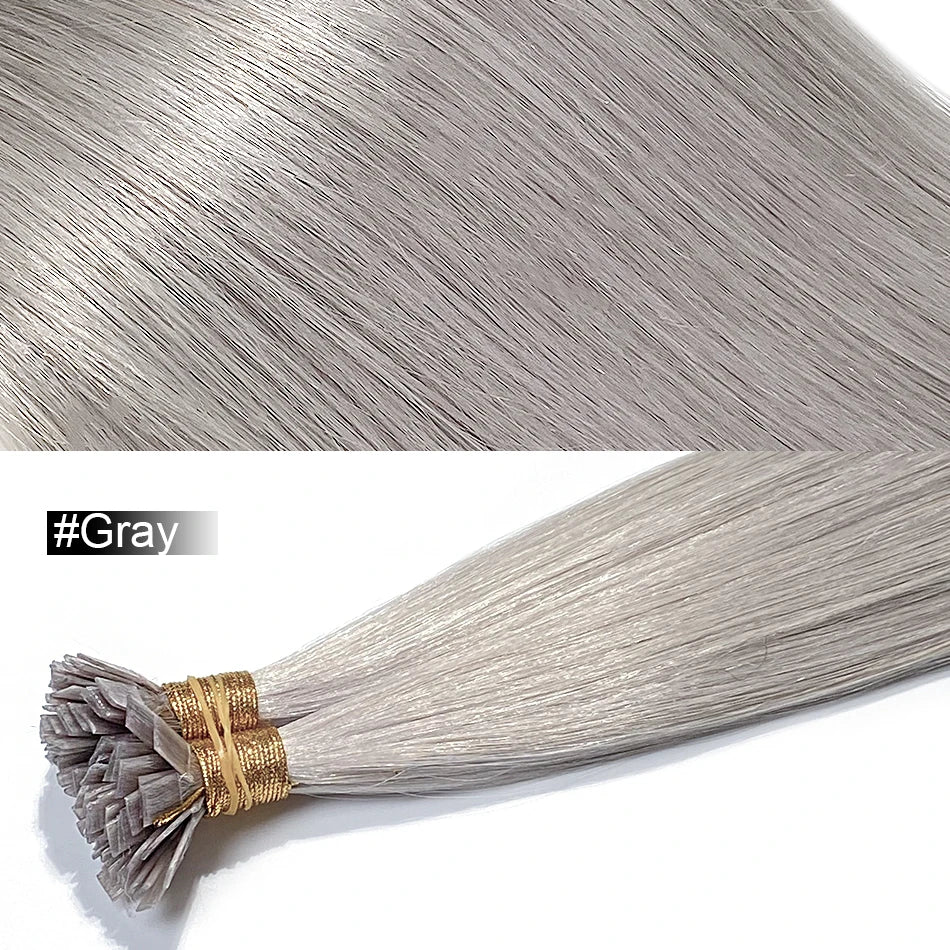 Extension per Capelli Umani con Punta Piatta in Cheratina 18-30 Pollici, 100% Capelli Umani di Alta Qualità 12A, Estensioni Ombre Naturali