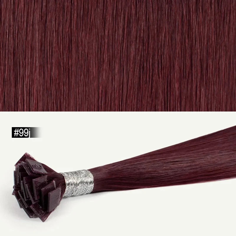 Extension per Capelli Umani con Punta Piatta in Cheratina 18-30 Pollici, 100% Capelli Umani di Alta Qualità 12A, Estensioni Ombre Naturali