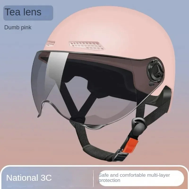 Casco di sicurezza per bicicletta Certificato 3C Mezzo casco per bicicletta elettrica per bambini adulti per uomo e donna con occhiali di protezione