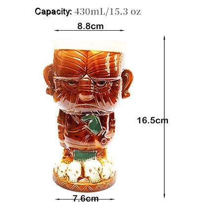 Tiki Tazze in ceramica hawaiana Luau Party Tazze Bicchieri, graziosi bicchieri da cocktail esotici, Tiki Bar
